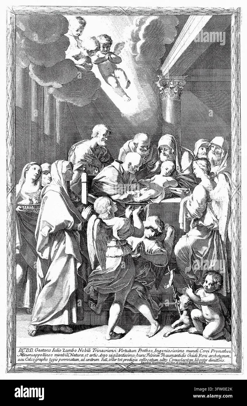 La circoncision du Christ. Gravure de J.M. Giovannini d'après G. Reni Banque D'Images