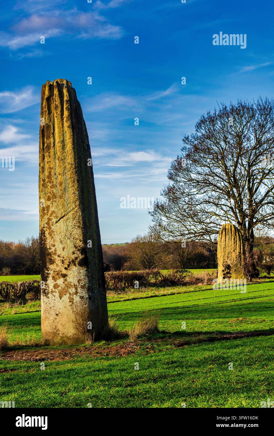 Les Devils Arrows comprennent trois mégalithes impressionnants. D'origine bronze, ils sont situés dans le Yorkshire, en Angleterre Banque D'Images