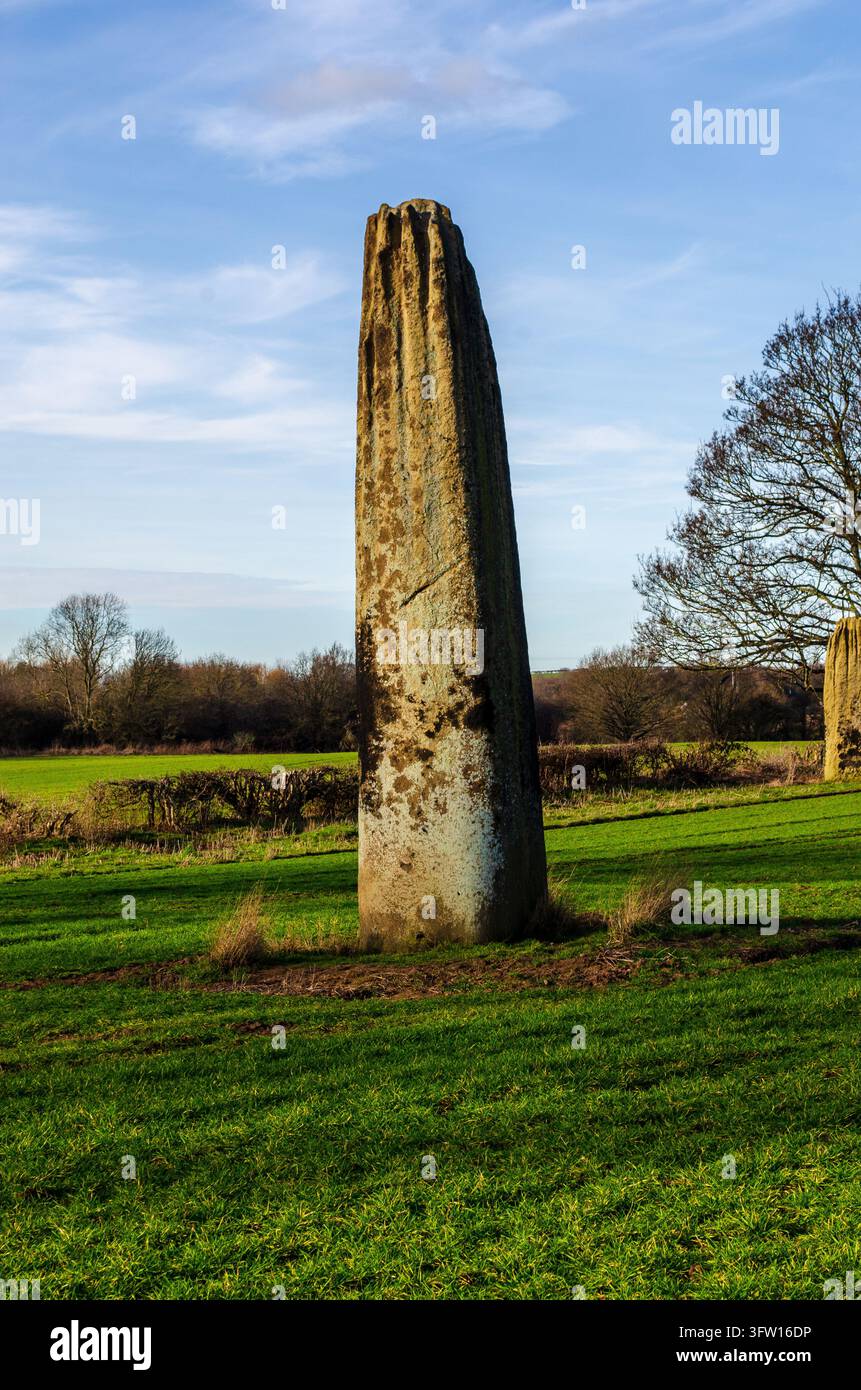 Les Devils Arrows comprennent trois mégalithes impressionnants. D'origine bronze, ils sont situés dans le Yorkshire, en Angleterre Banque D'Images