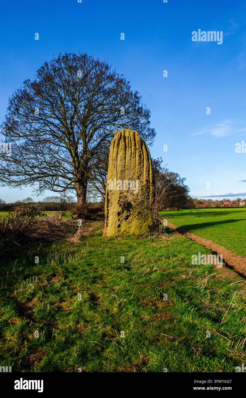 Les Devils Arrows comprennent trois mégalithes impressionnants. D'origine bronze, ils sont situés dans le Yorkshire, en Angleterre Banque D'Images
