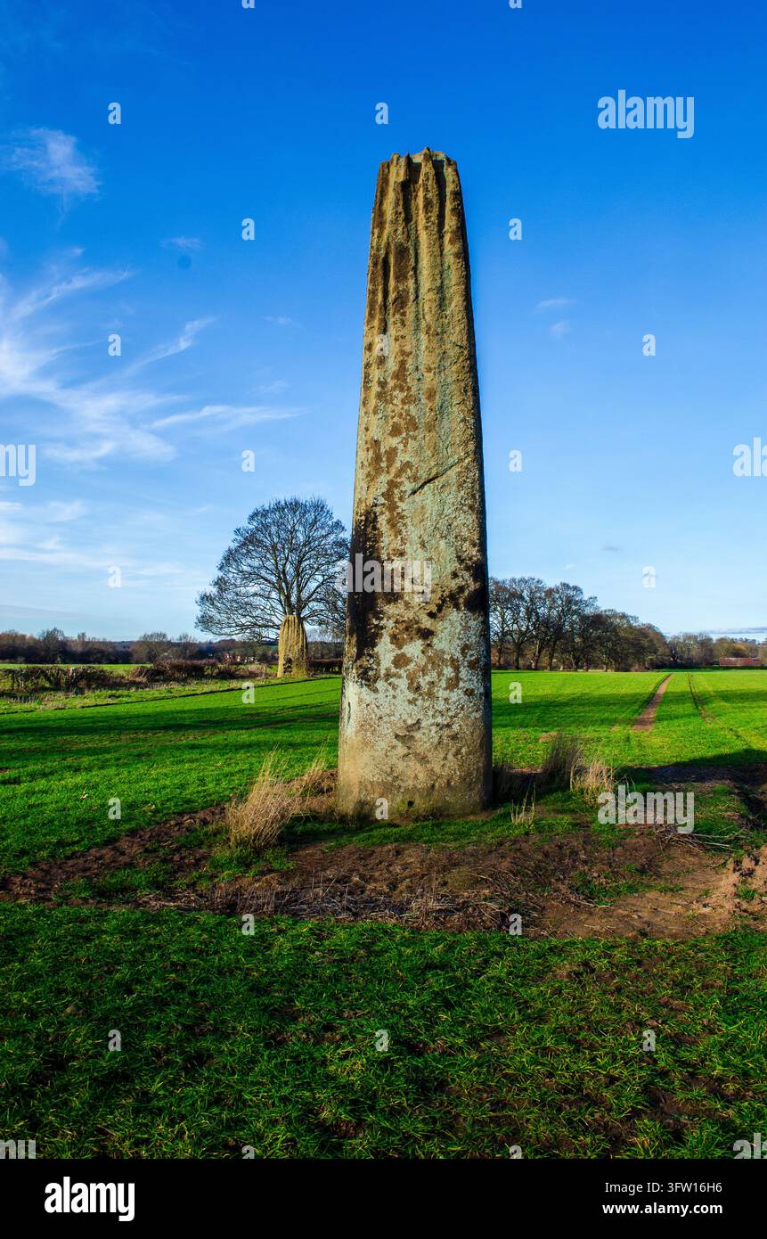 Les Devils Arrows comprennent trois mégalithes impressionnants. D'origine bronze, ils sont situés dans le Yorkshire, en Angleterre Banque D'Images