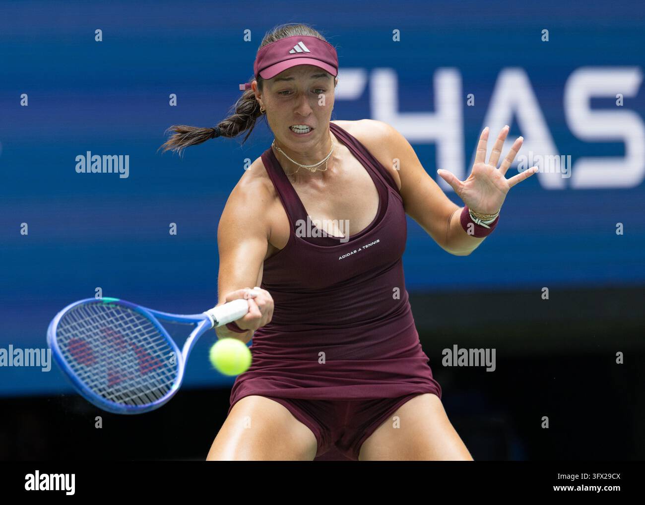 Joueuse de tennis américaine Jessica Pegula (USA) en action aux Championnats des US Open 2026, USTA Billie Jean King National Tennis Center, Flushing Meado Banque D'Images