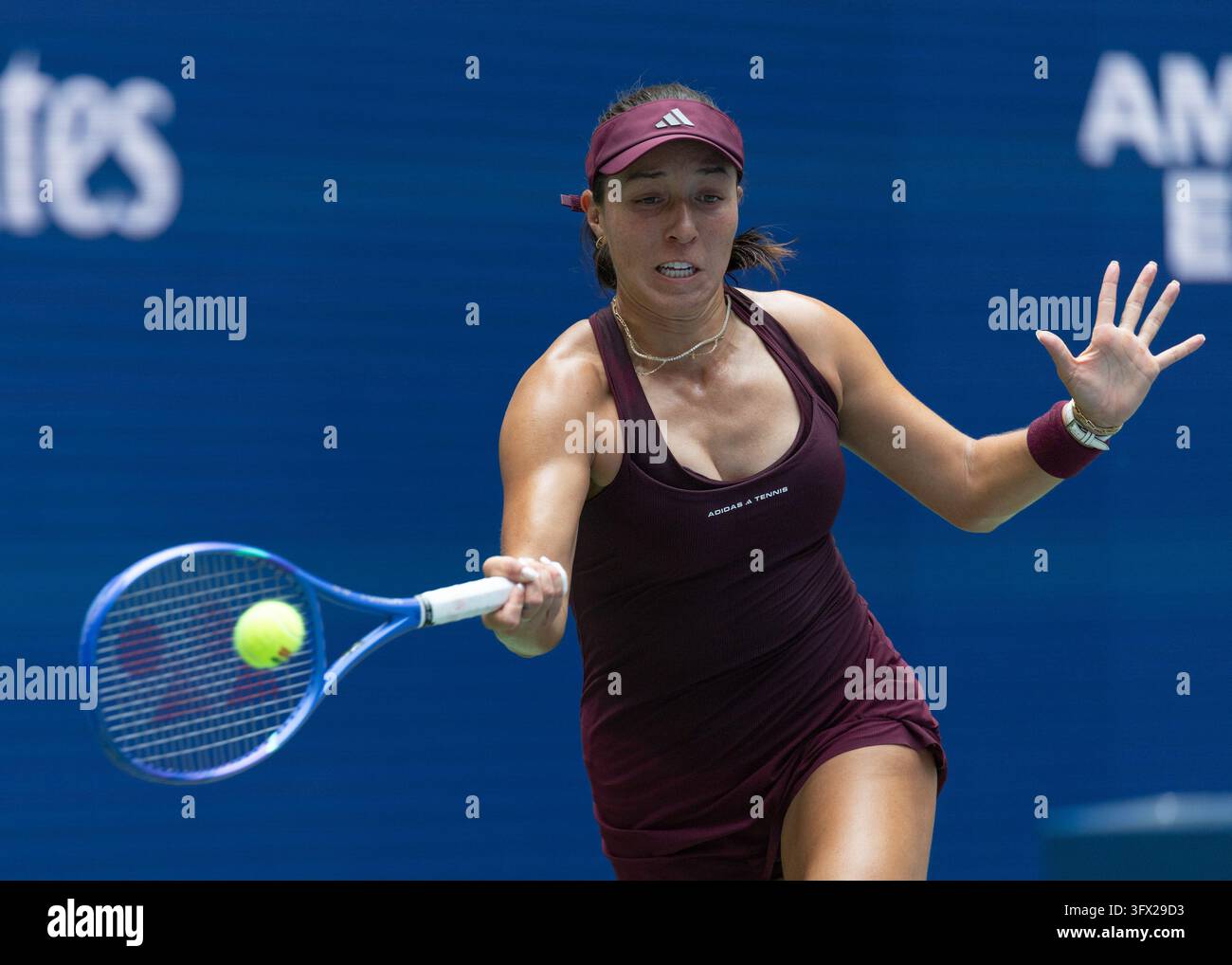 Joueuse de tennis américaine Jessica Pegula (USA) en action aux Championnats des US Open 2026, USTA Billie Jean King National Tennis Center, Flushing Meado Banque D'Images