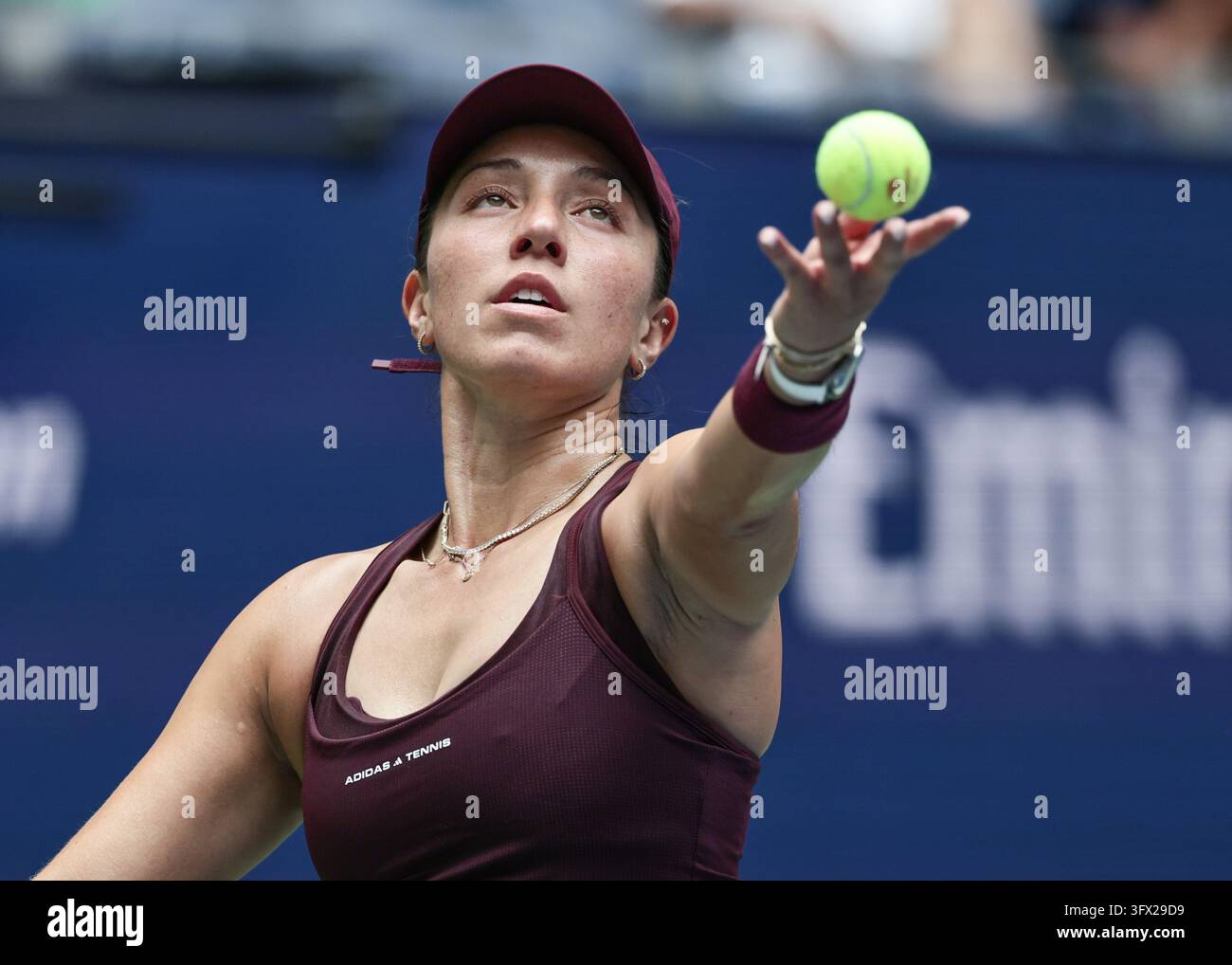 Joueuse de tennis américaine Jessica Pegula (USA) en action aux Championnats des US Open 2026, USTA Billie Jean King National Tennis Center, Flushing Meado Banque D'Images