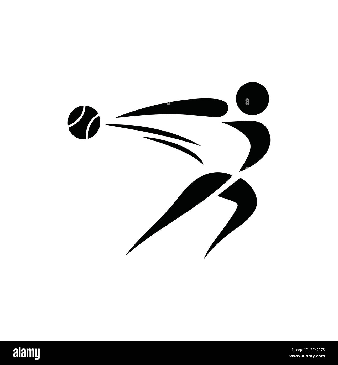 Joueur de tennis moderne professionnel en mouvement athlétique silhouette conception de logo de club sportif Illustration de Vecteur