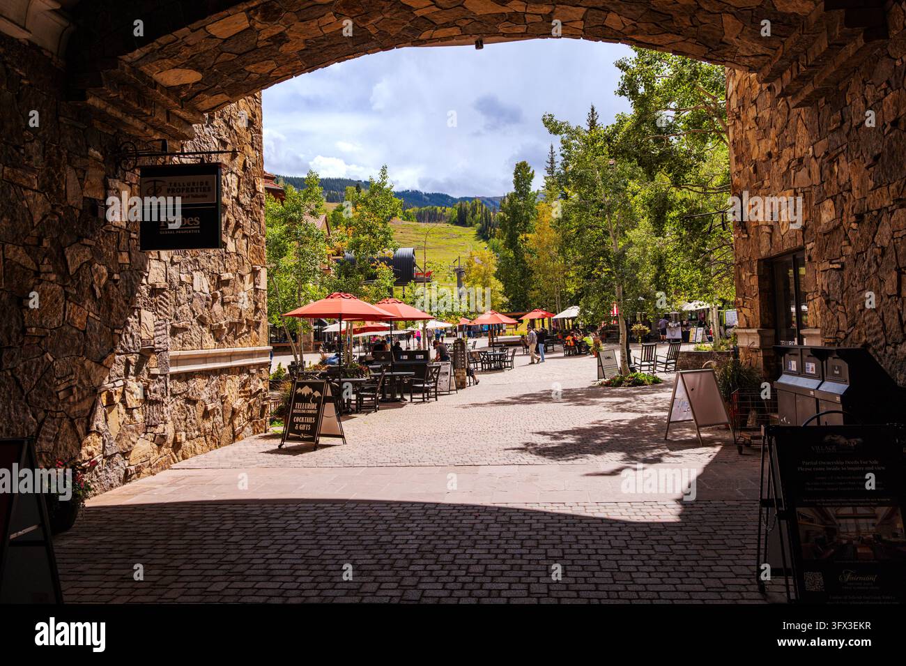 Heritage Plaza; Mountain Village; Telluride; Colorado; États-Unis Banque D'Images