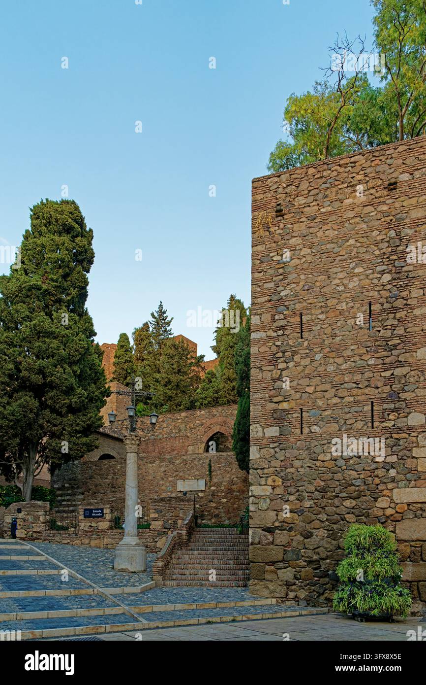 Théâtre Römisches, Teatro Romano de Málaga, Alcazaba, Eingang Banque D'Images