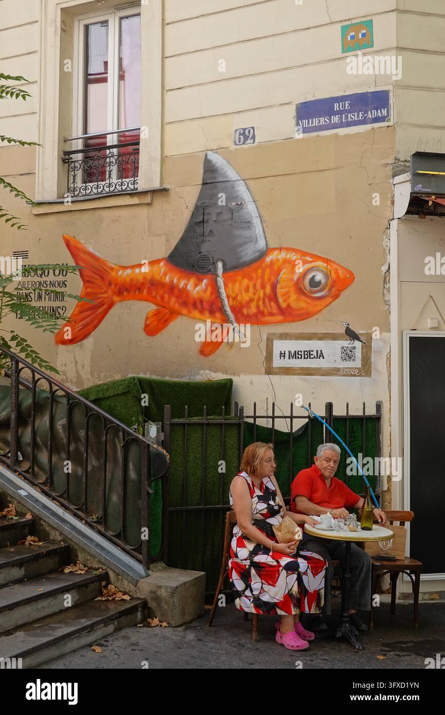 Paris, Street Art, Rue des Pyrenees // Paris, Street Art, Rue des Pyrenees Banque D'Images