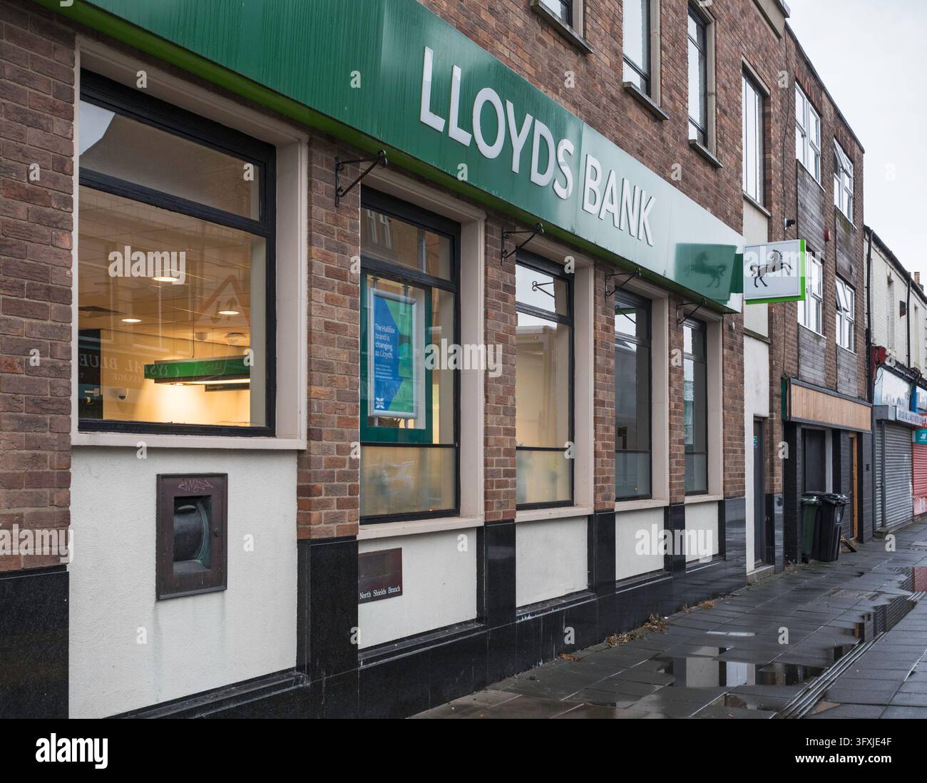 Extérieur de la Lloyds Bank à North Shields, Royaume-Uni. Banque D'Images