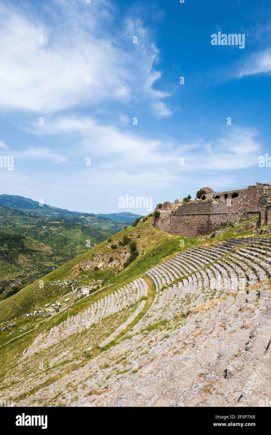 Théâtre à Pergame site archéologique de la ville antique à Bergama, Turquie Banque D'Images