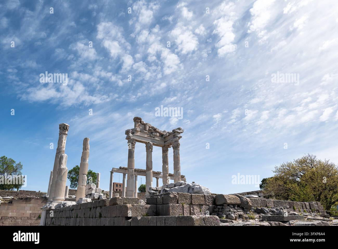 Temple à Pergame site archéologique de la ville antique à Bergama, Turquie Banque D'Images