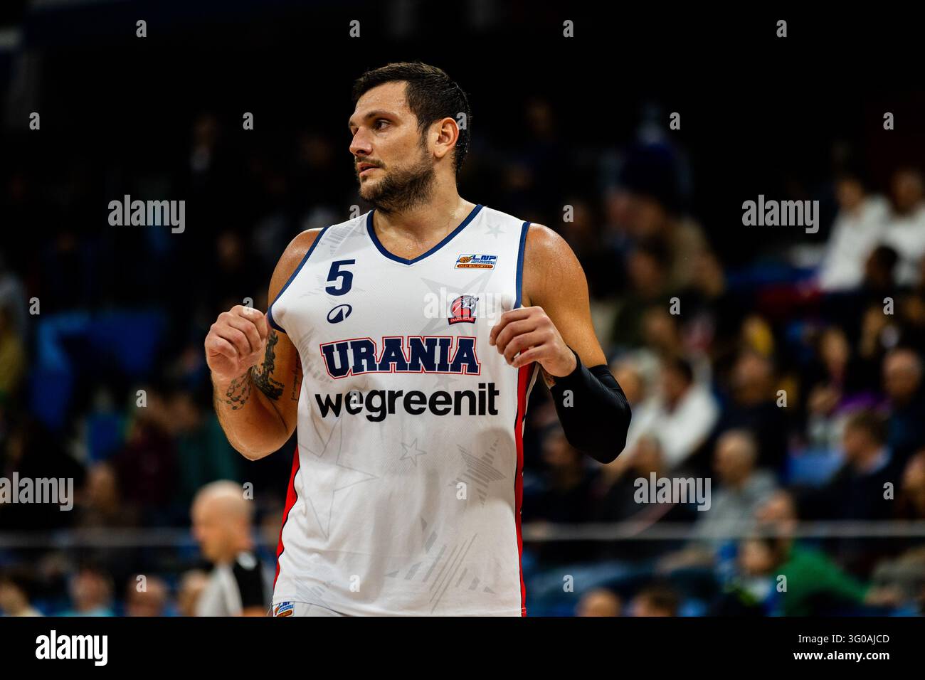 IPA90373862 - ALESSANDRO GENTILE (URANIA MILANO) lors du match Wegreenit Urania Milano contre Dole Basket Rimini, un match italien de basket-ball de la Serie A2 masculine à Milan, Italie, le 30 octobre 2026 Banque D'Images