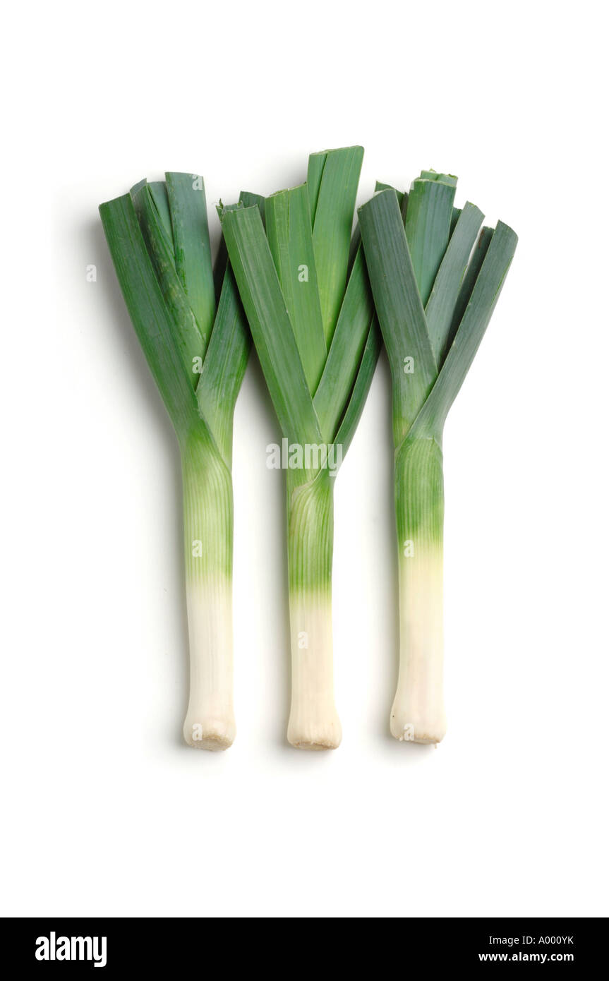 Les Poireaux De Bebe Sur Fond Blanc Photo Stock Alamy