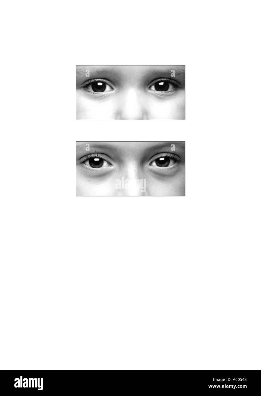 Deux paires d'yeux pour enfants Banque D'Images