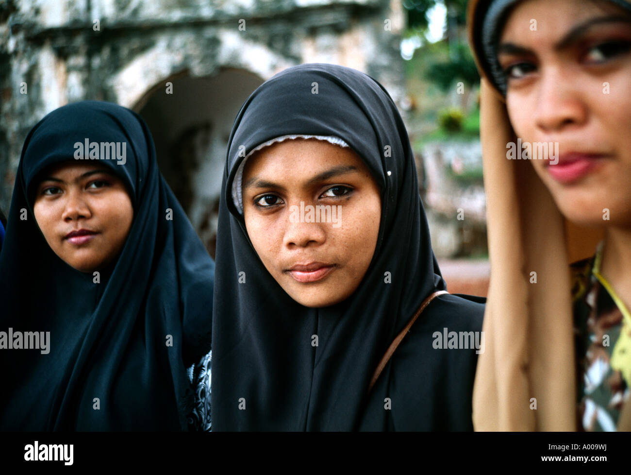Les femmes voilées de Malacca en Malaisie Banque D'Images