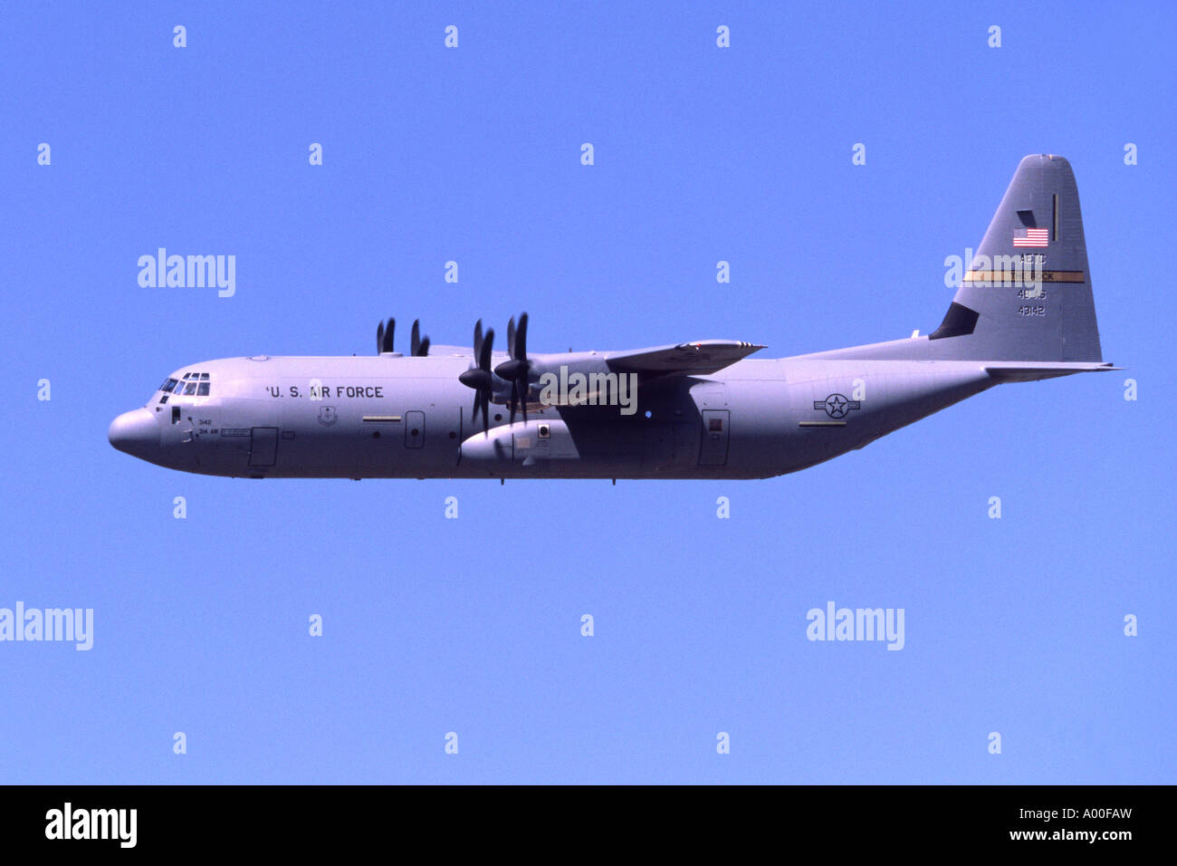 Lockheed C-130J Hercules exploité bu l'US Air Force au départ de RAF Fairford Banque D'Images