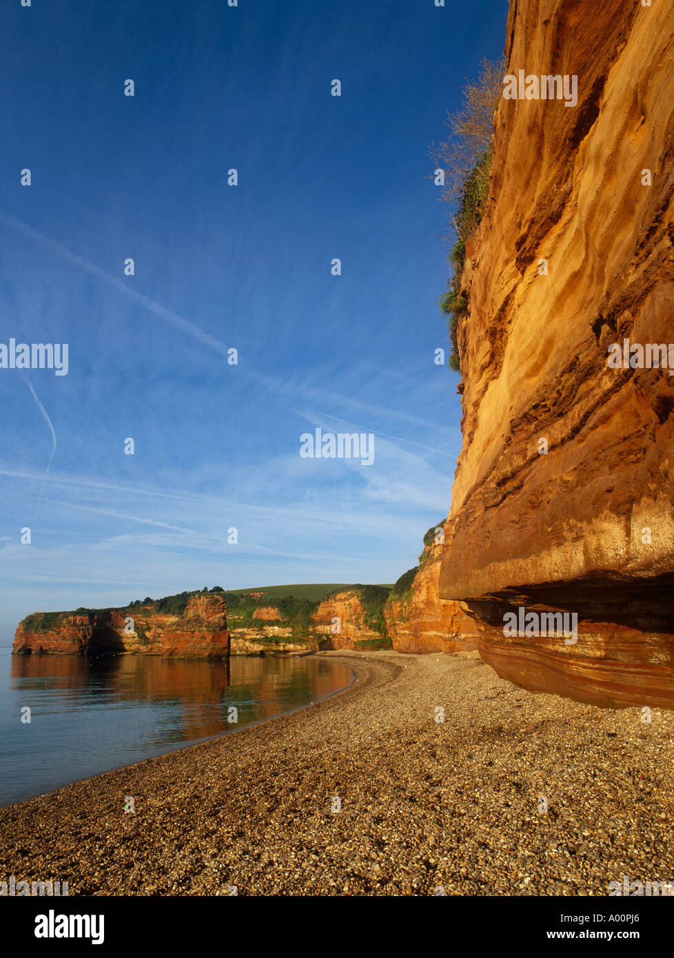 Côte Jurassique, Ladram Bay, Devon, UK Banque D'Images