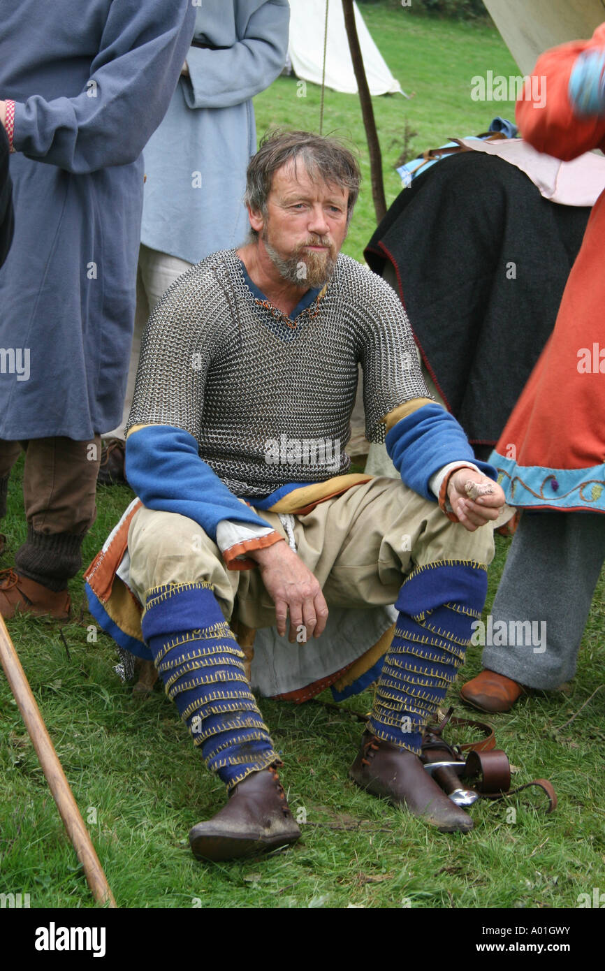 Un soldat à la reconstitution de la bataille de Hastings, en 2006. Banque D'Images