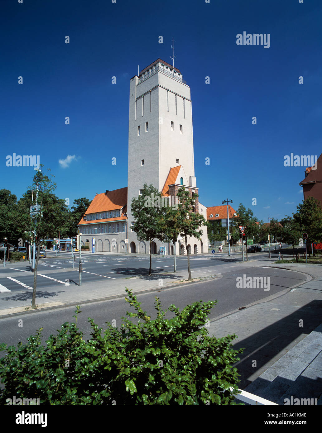 Wasserturm und Rathaus, Jugendstil, Delmenhorst, Oldenburger Land, Niedersachsen Banque D'Images
