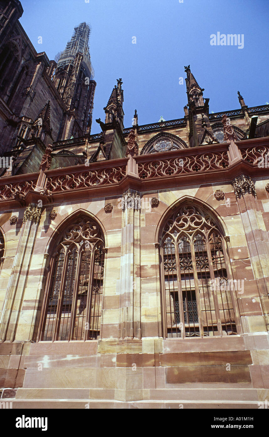 Cathédrale Notre-Dame, Strasbourg Alsace France. Banque D'Images