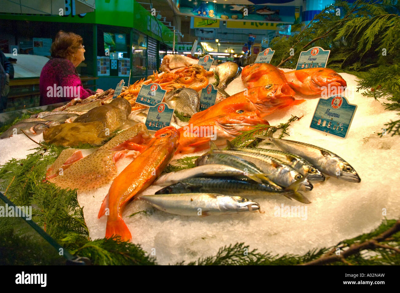 Marché couvert de Saint Martin dans le 10ème arrodissement de Paris la capitale de France UE Banque D'Images