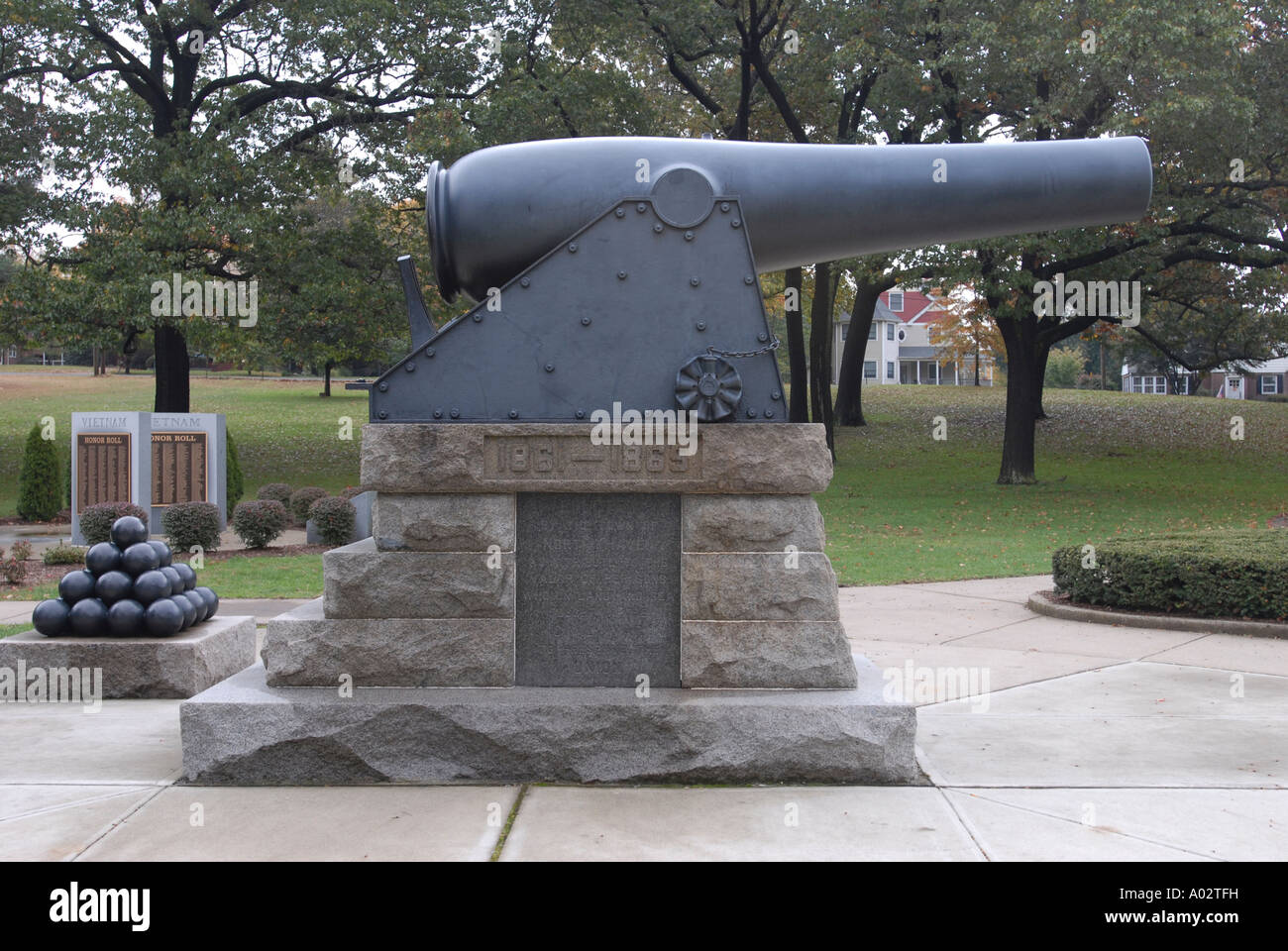 La guerre révolutionnaire cannon lors d'une War Memorial site North Haven Connecticut USA Banque D'Images