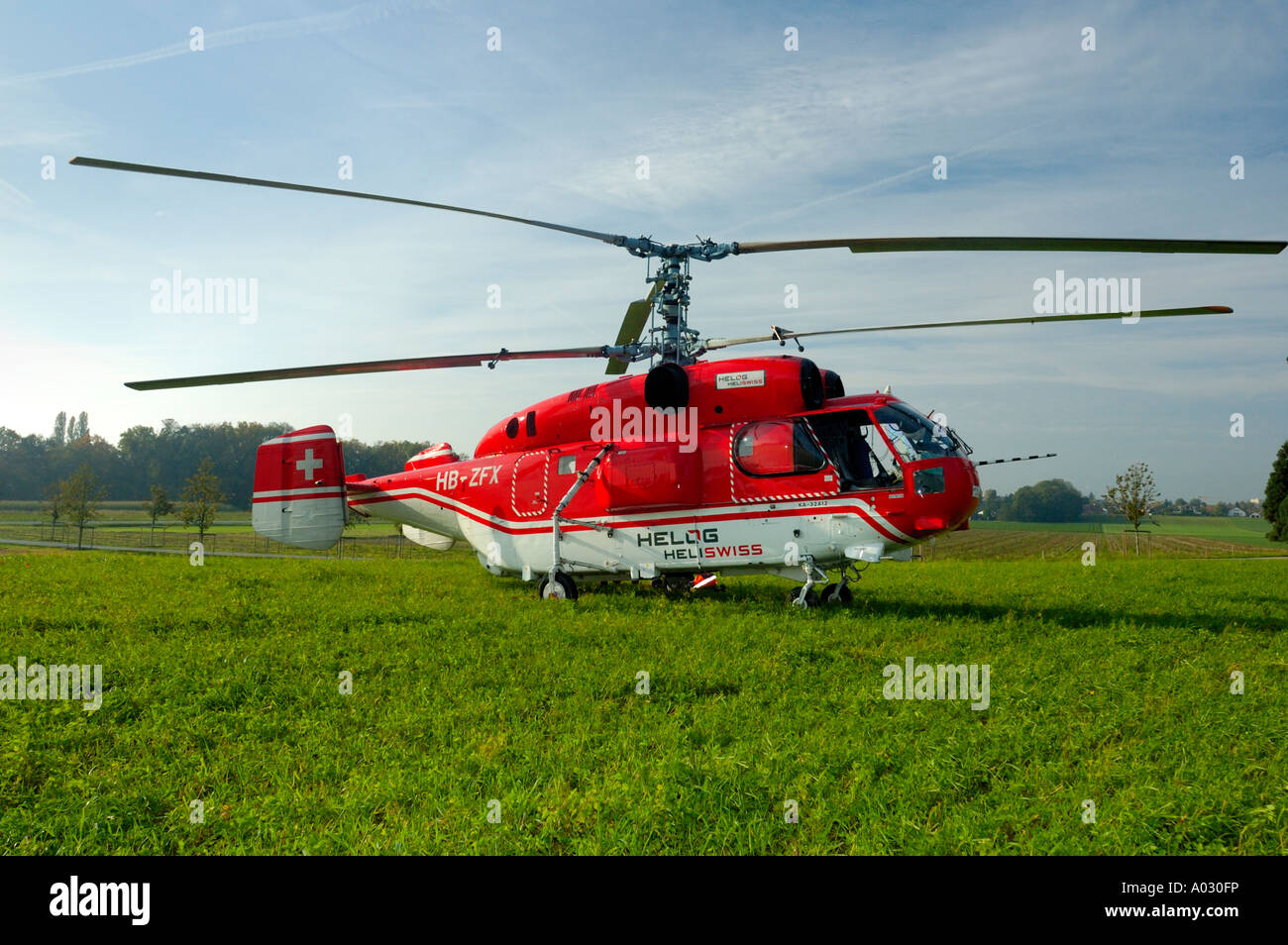 Un hélicoptère Kamov, parqué. Banque D'Images