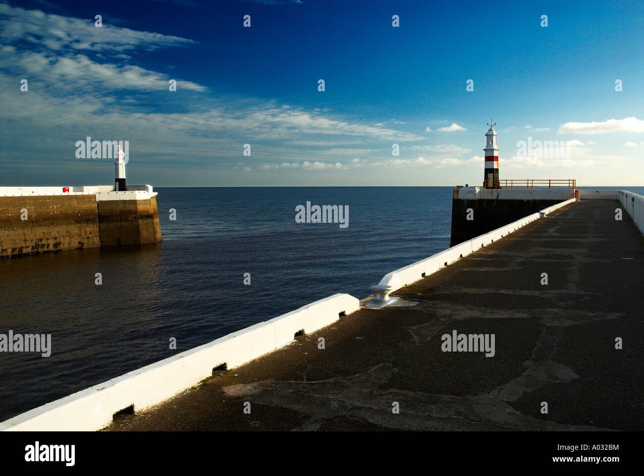 Les piliers nord et sud de l'île de Man Ramsey Banque D'Images