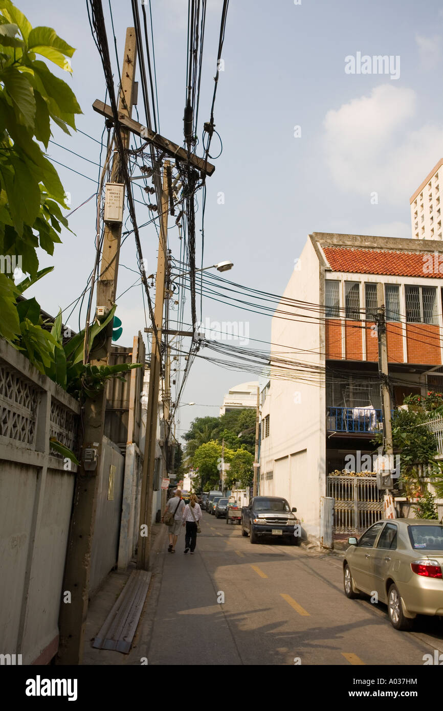 Backstreet dans la région de Siam square de Bangkok en Thaïlande. Banque D'Images