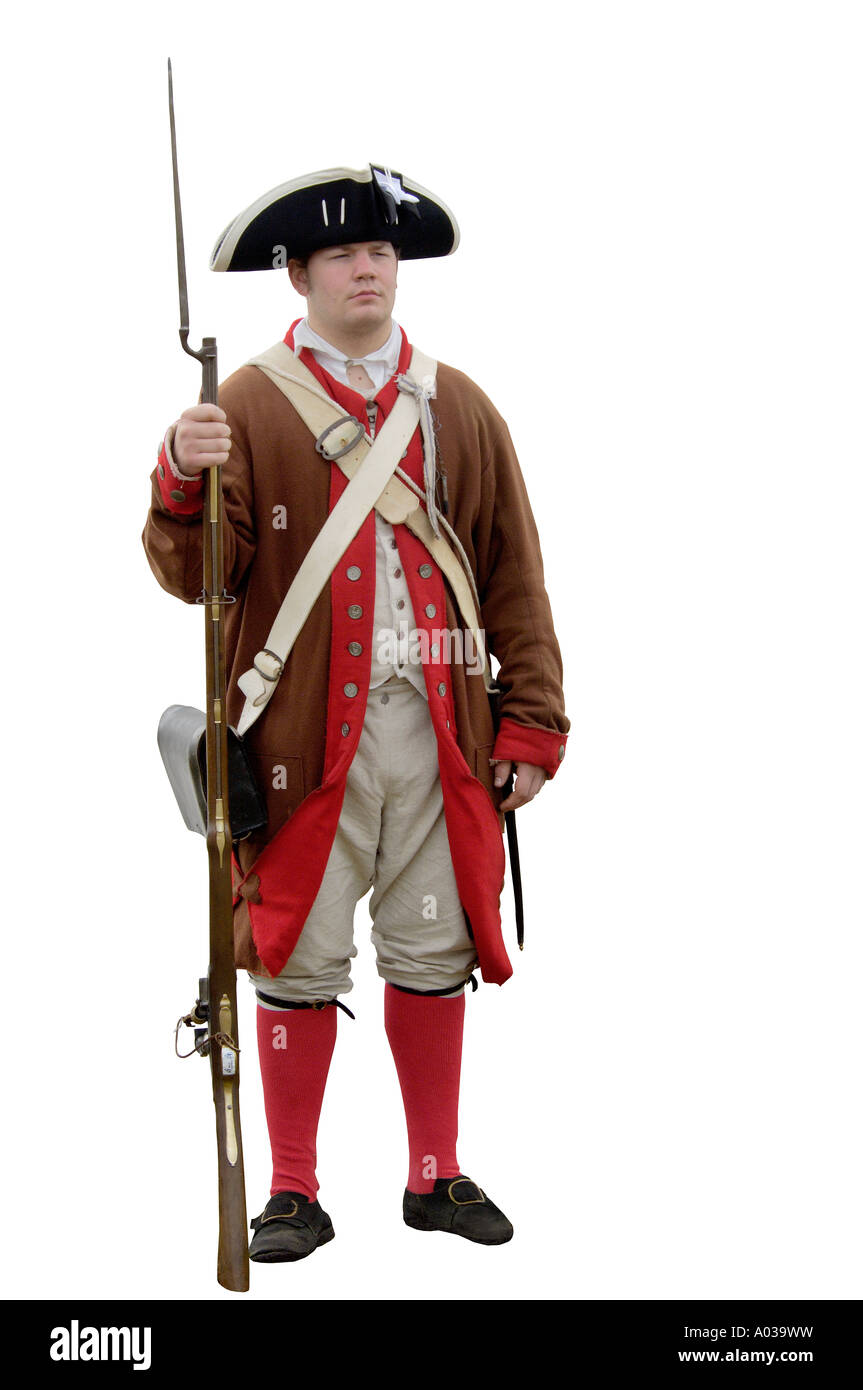 Soldat américain à une reconstitution de la bataille de Yorktown en Virginie. Photographie numérique Banque D'Images