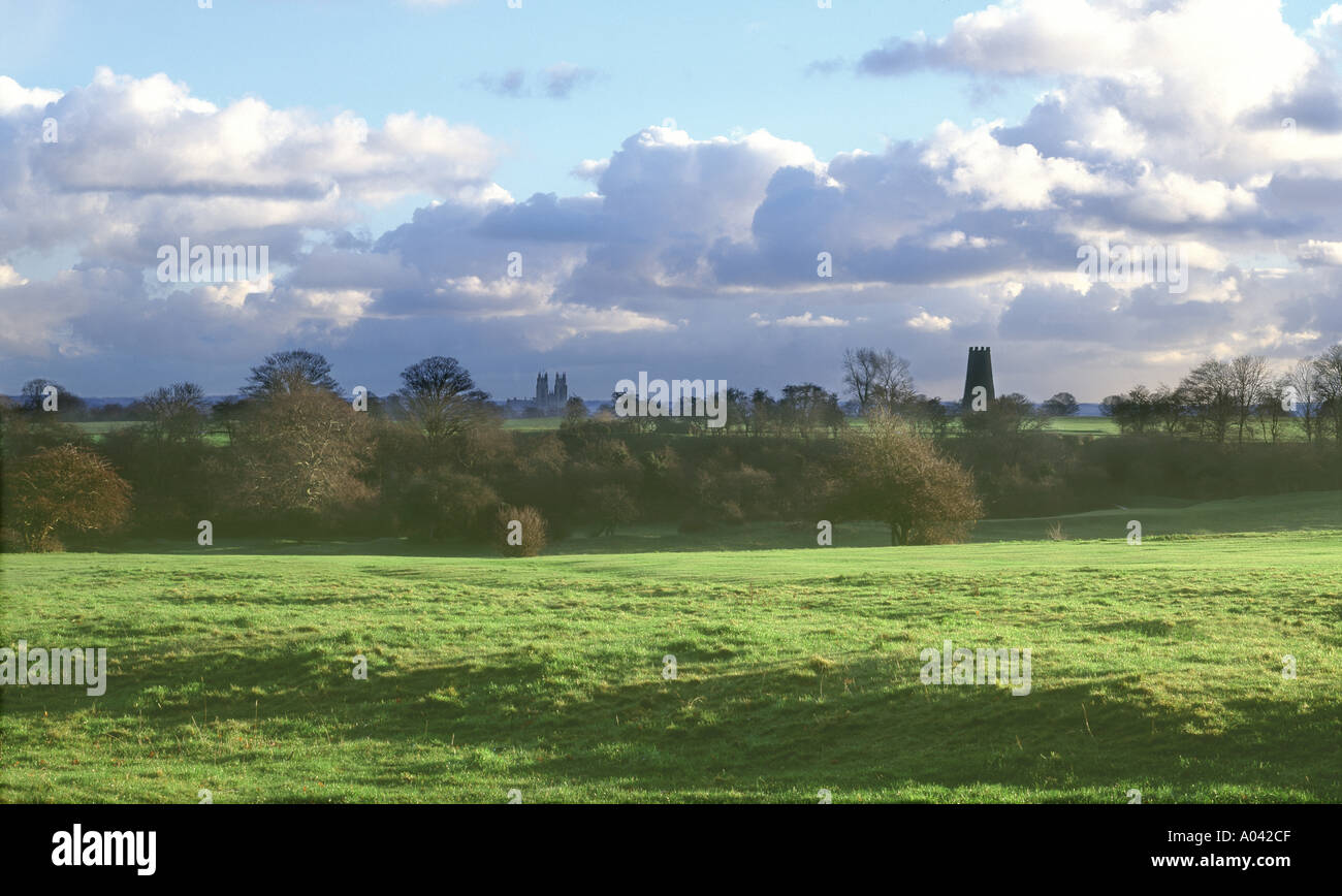 Vue depuis le westwood vers Beverley, East Yorkshire, England, UK Banque D'Images