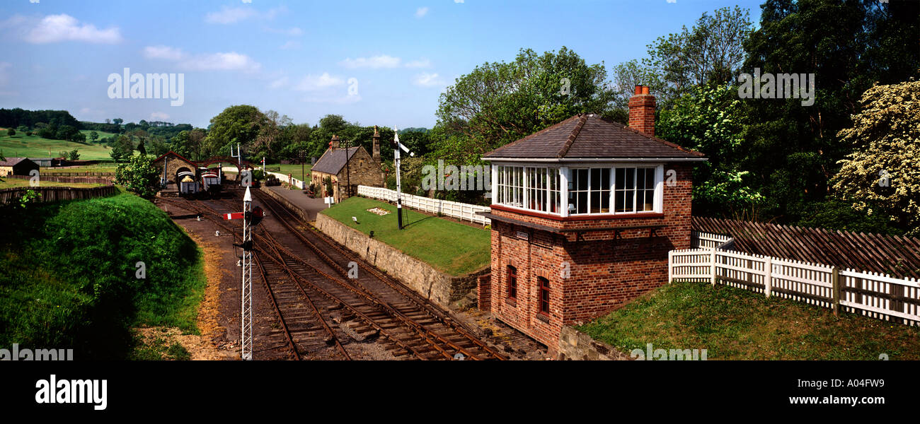 UK County Durham Beamish Open Air Museum La Gare Banque D'Images