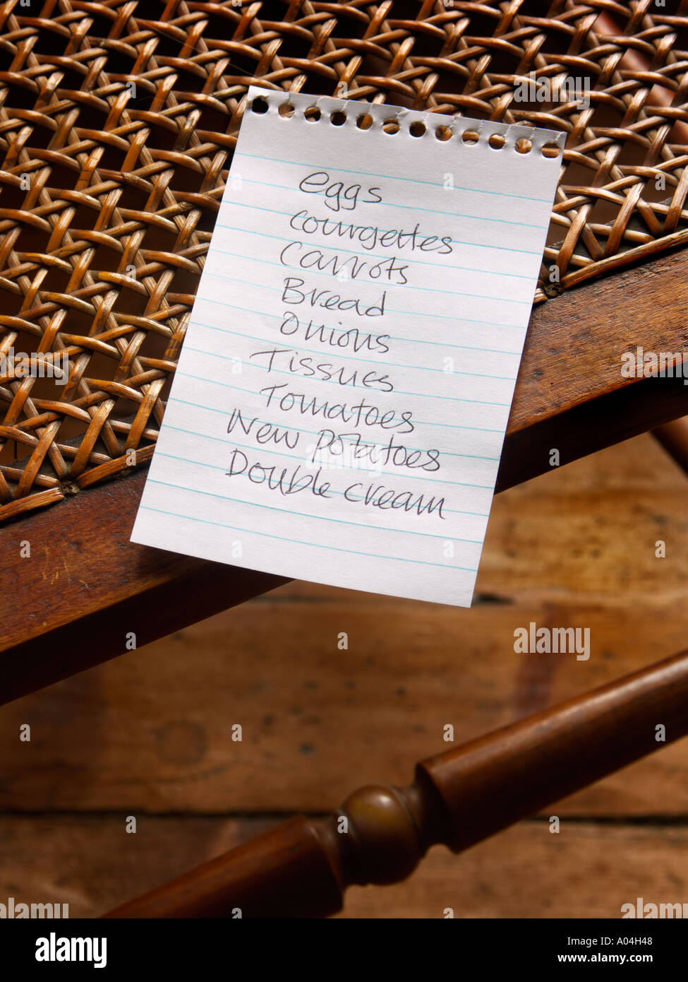 Liste d’achats Banque D'Images