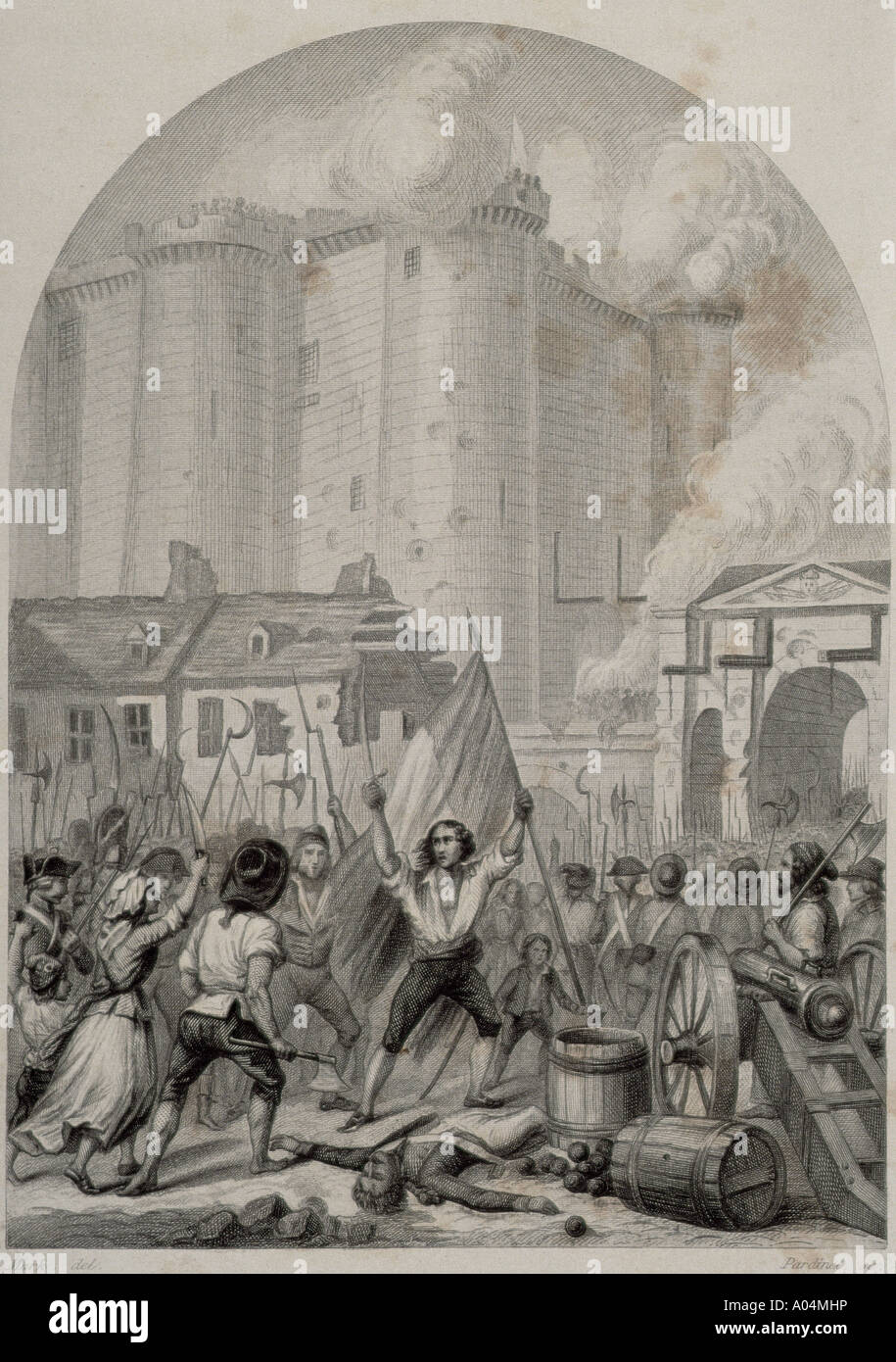 Révolution Française. Prise de la Bastille à Paris, 14 juillet 1789. Banque D'Images