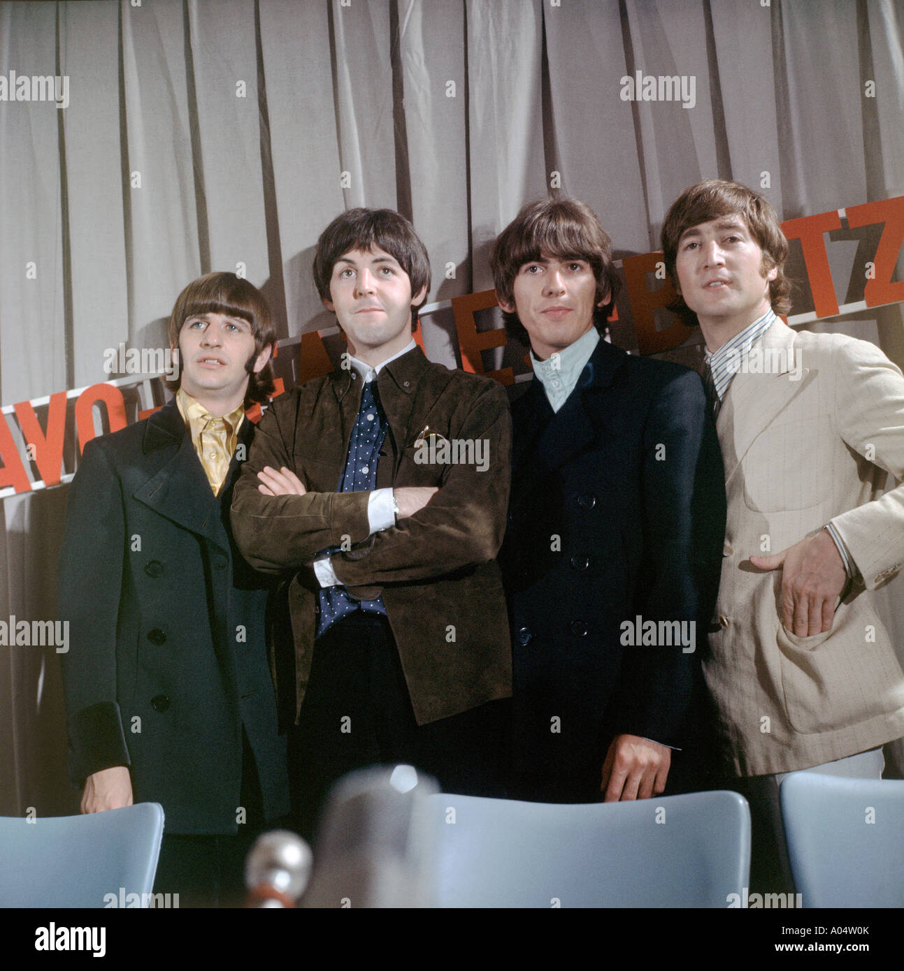 À partir de 1966 à propos de Beatles l : Ringo, Paul, George et John Banque D'Images