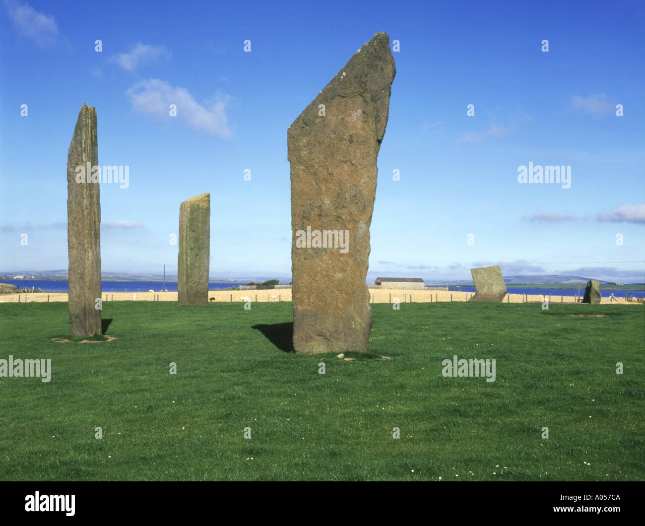dh Stenness pierres debout STENNESS ORKNEY Pierre néolithique cercle Écosse ancien mégalith patrimoine mondial de l'unesco Banque D'Images