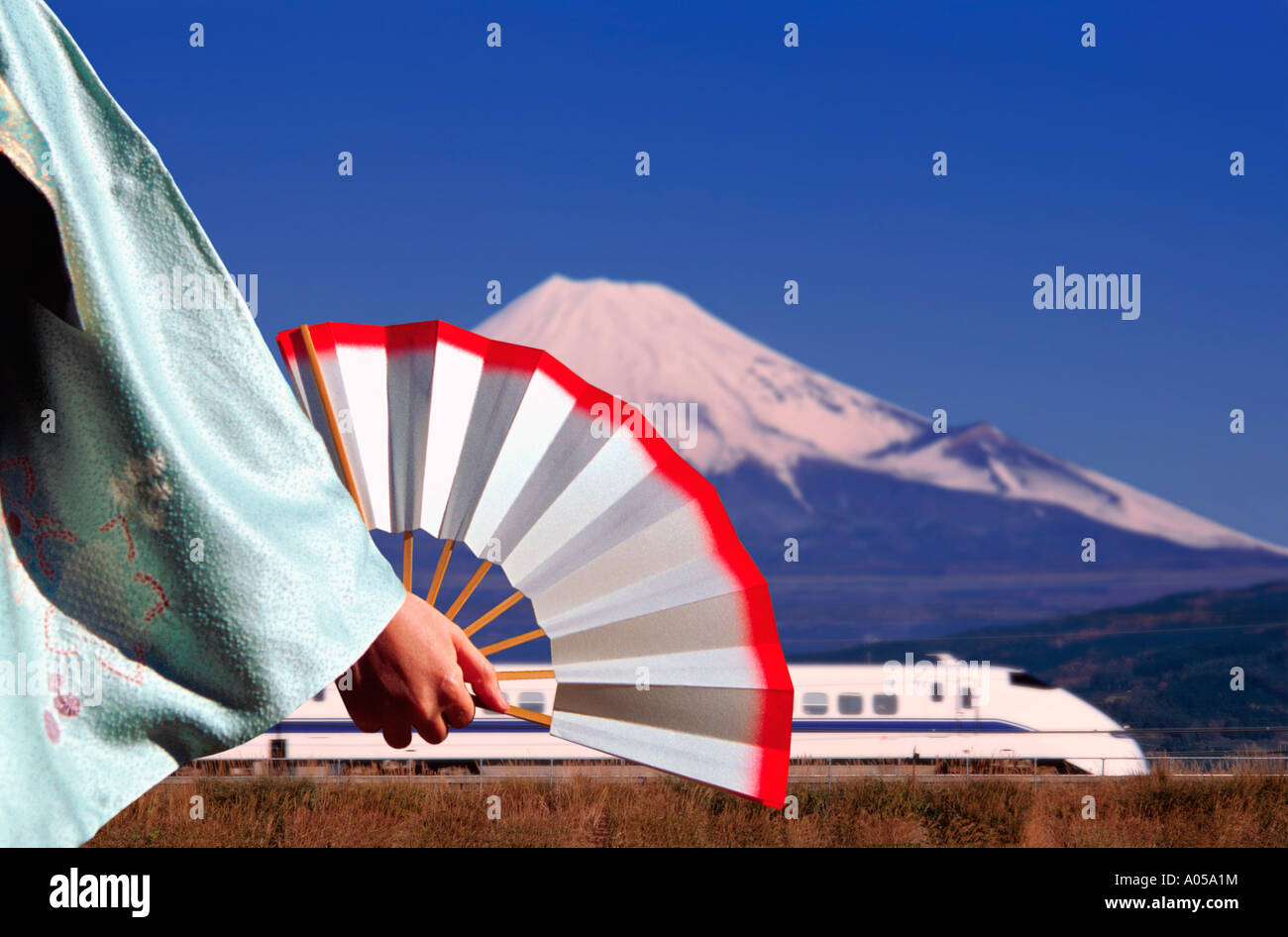 Le Mont Fuji, Shinkansen (composite) Banque D'Images