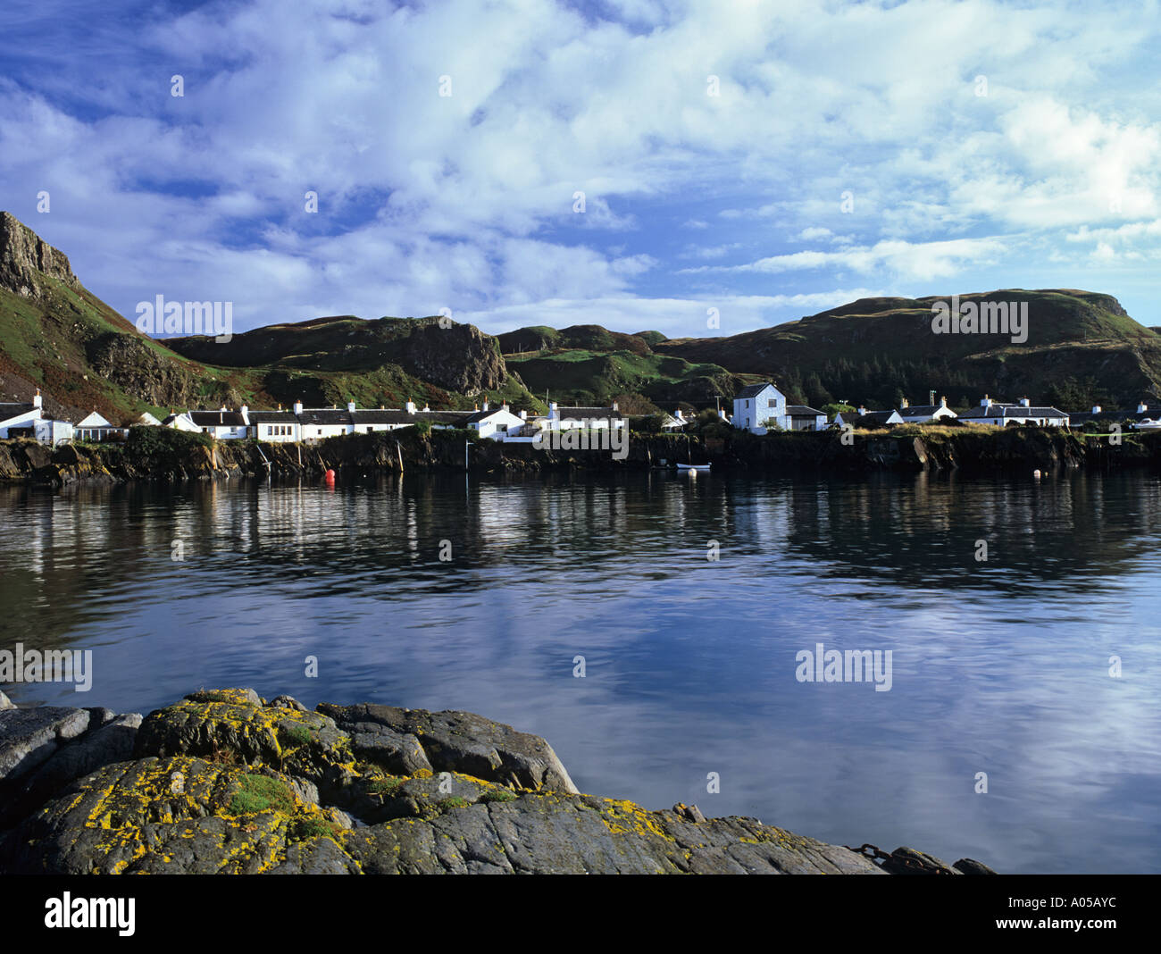 CONSERVATION ELLENABEICH VILLAGE sur la côte de l'Île Seil ARGYLL & BUTE Ecosse Royaume-Uni Grande-Bretagne Banque D'Images