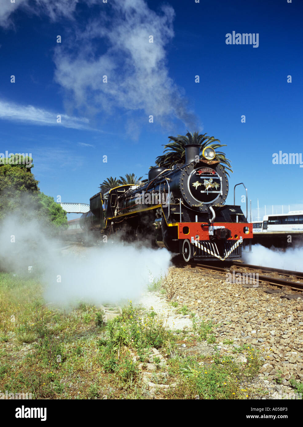 Machine À VAPEUR TOOTSIE dans la station Western Cape Afrique du Sud Knysna Banque D'Images