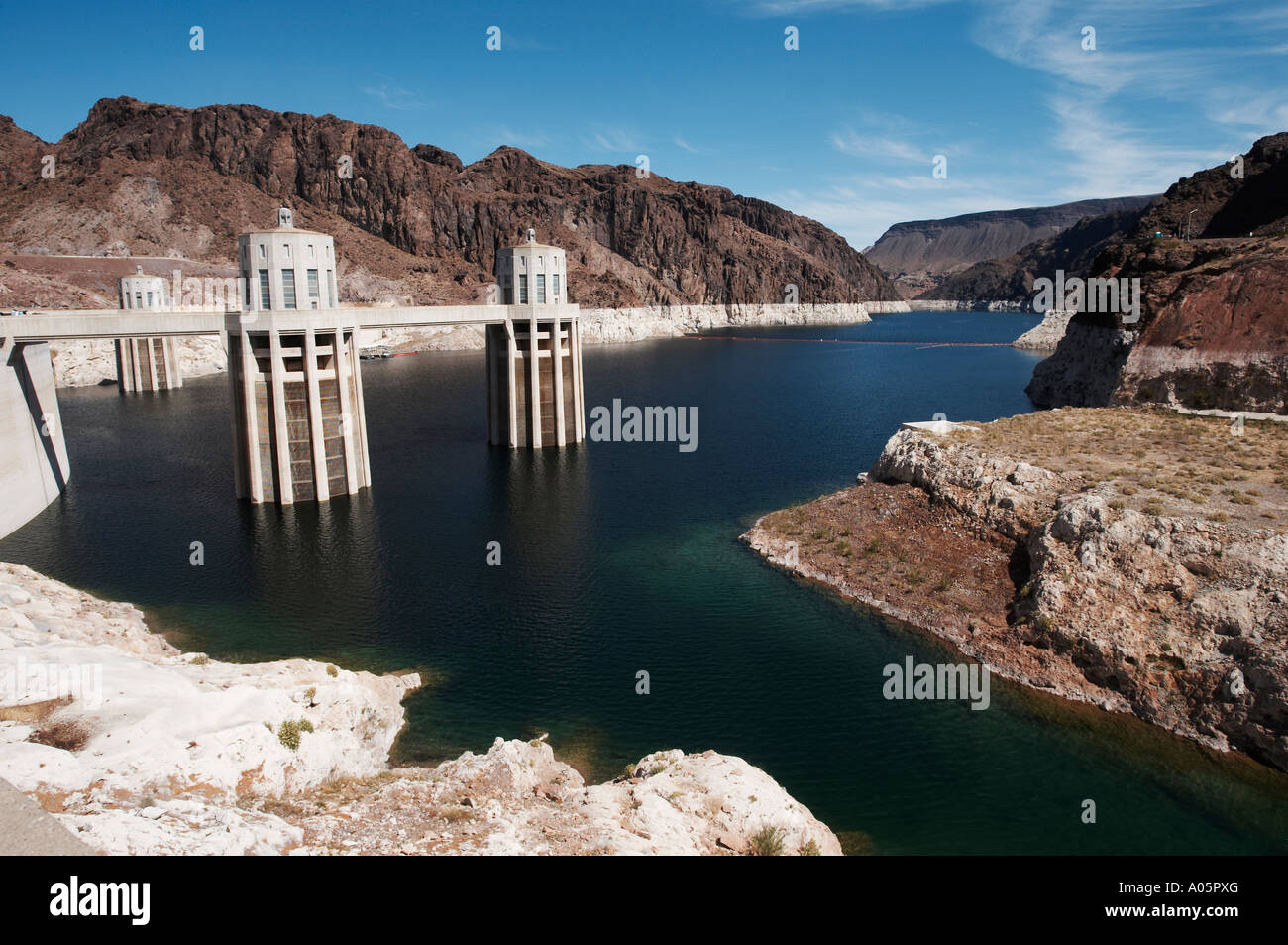 Le lac Mead de Hoover Dam Banque D'Images