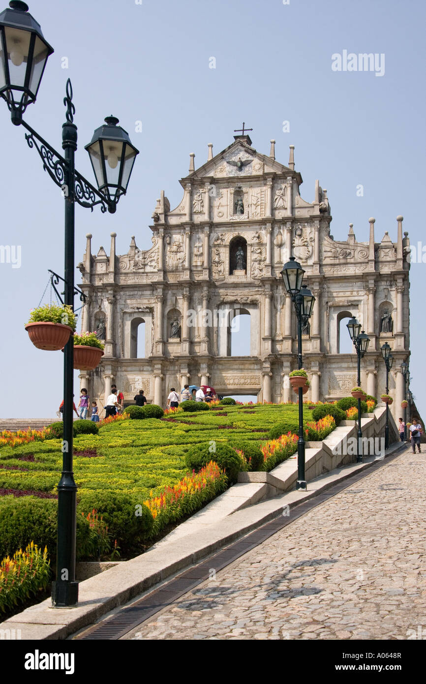Les ruines de Sao Paulo Cathédrale à Macao. En Asie du sud-est Banque D'Images