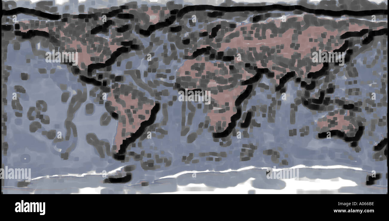 Illustration d'ordinateur de la terre comme des couleurs simples Banque D'Images