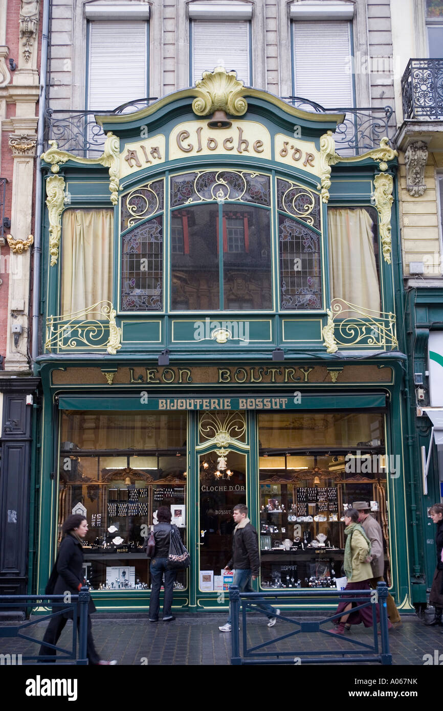 Shopfront ornementé Lille France Banque D'Images