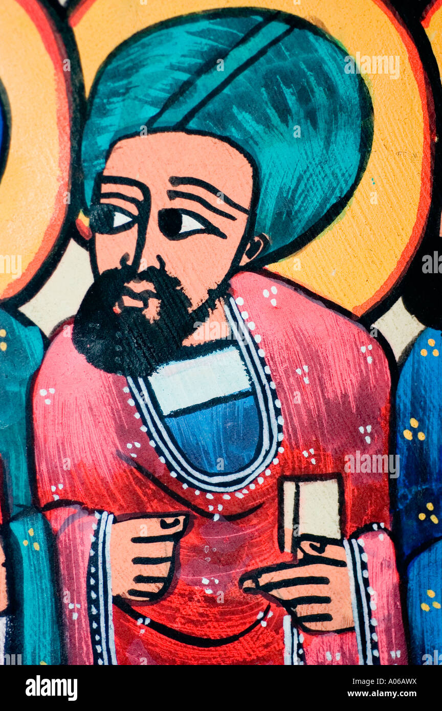 Apôtre du Christ Église copte orthodoxe éthiopienne Éthiopie peinture Banque D'Images