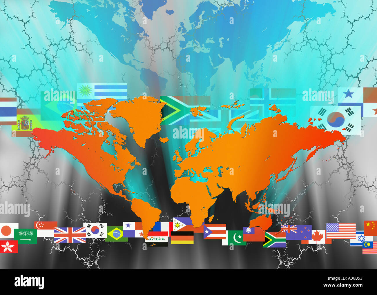 Carte du monde - world flags Banque D'Images