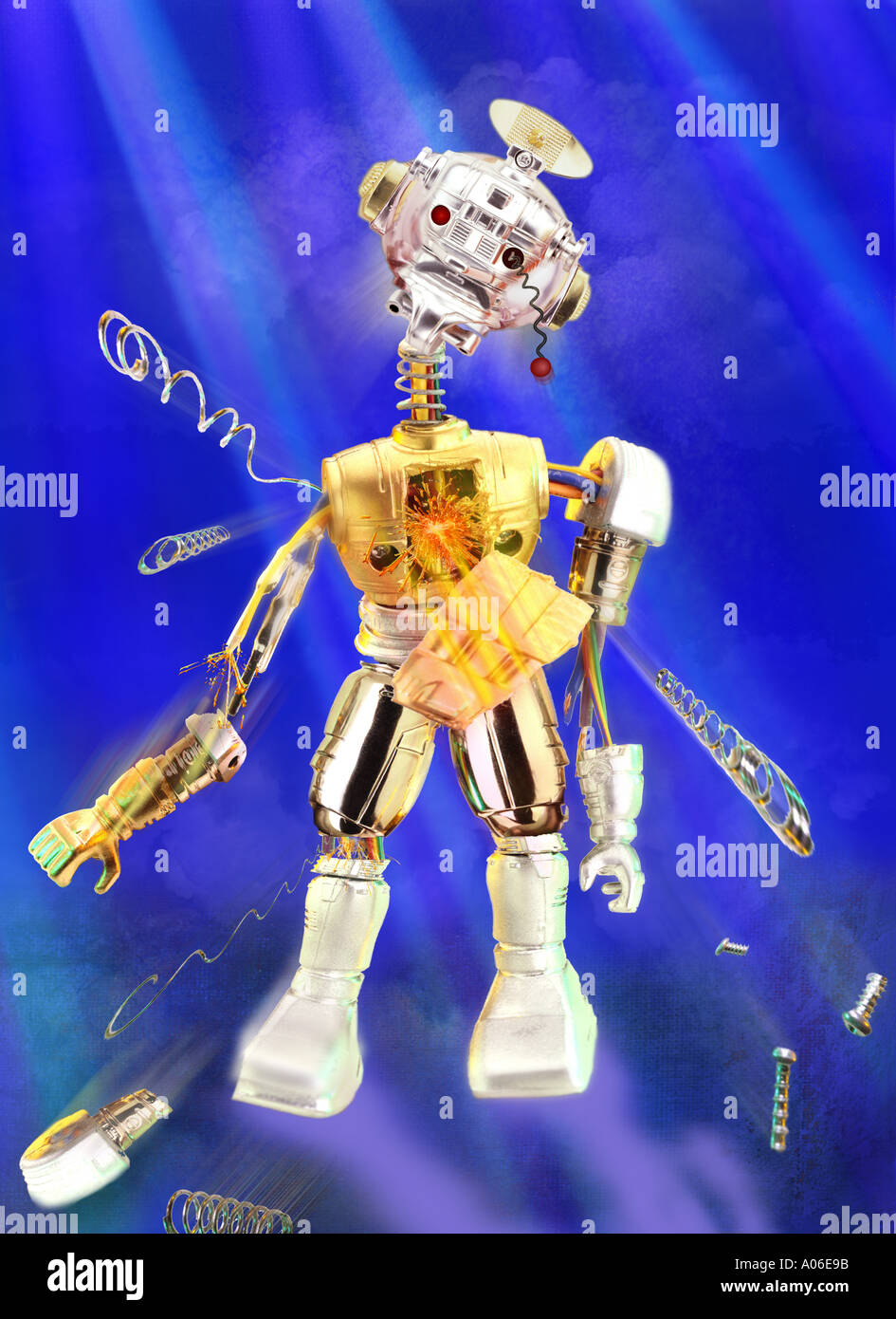 Broken robot déconstruire Banque D'Images