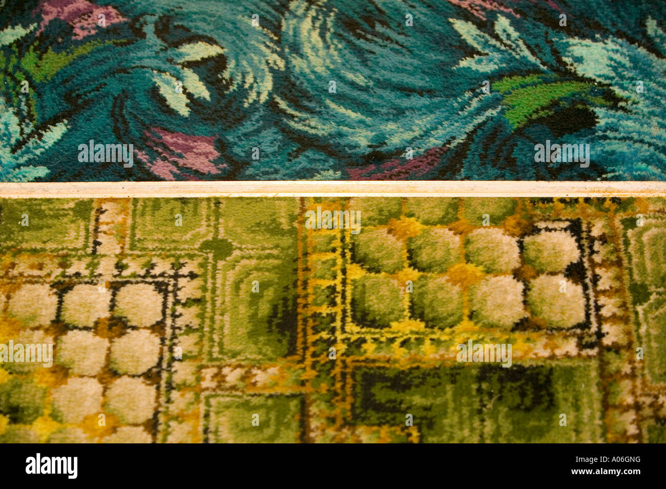 1970 tapis dans une maison, UK Banque D'Images