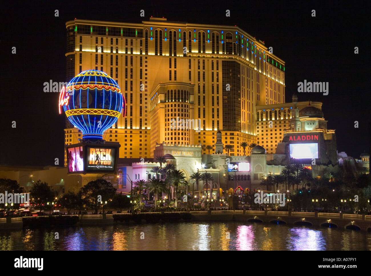 Las Vegas nuit Lumières Banque D'Images