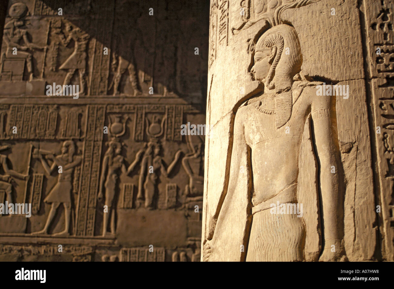 Temple de Sebek et Haroeris (Horus) à Kom Ombo, Egypte Banque D'Images