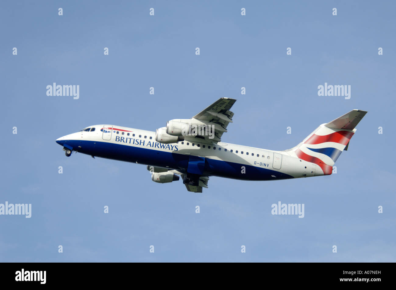 BAe 146-300 British Airways CitiExpress Londres en direction d'Inverness. 3999-380 XAV Banque D'Images